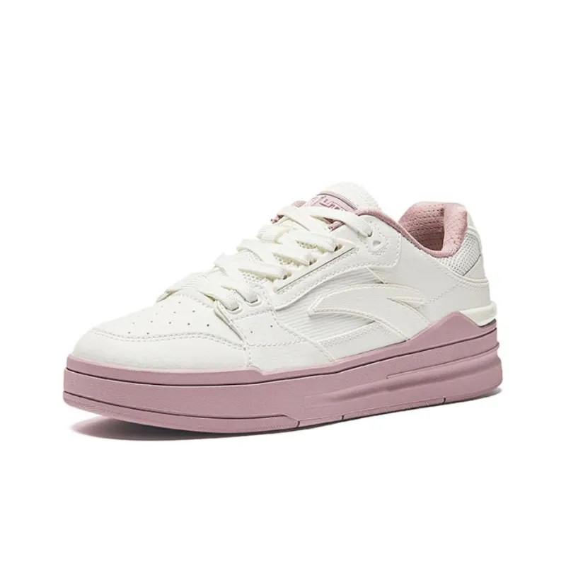 Anta Street Naughty LITE Durable Breathable Low Top Skateboard Shoes Women's White Pink-1