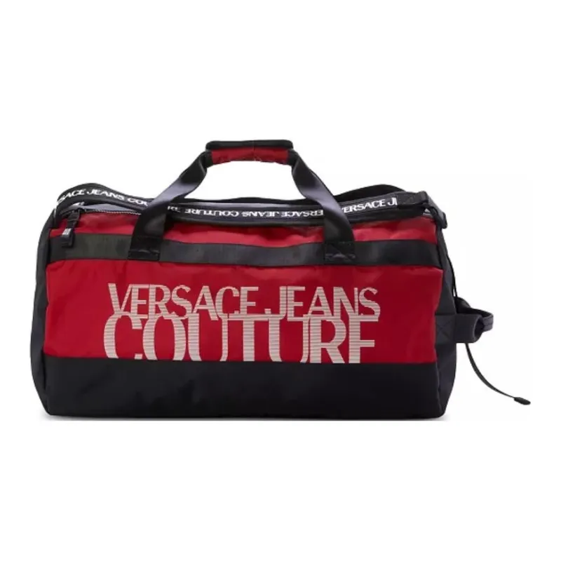 VERSACE JEANS COUTURE Fabric Handbag Shoulder Bag Crossbody Bag Travel Bag Men's Black Red Multicolor-1