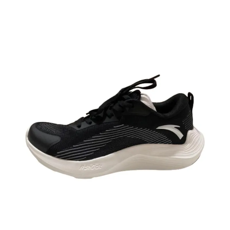 Anta Running Collection Shock Absorbers With Slip Resistant Features Low Top Casual Running Shoes Women's Black White-0