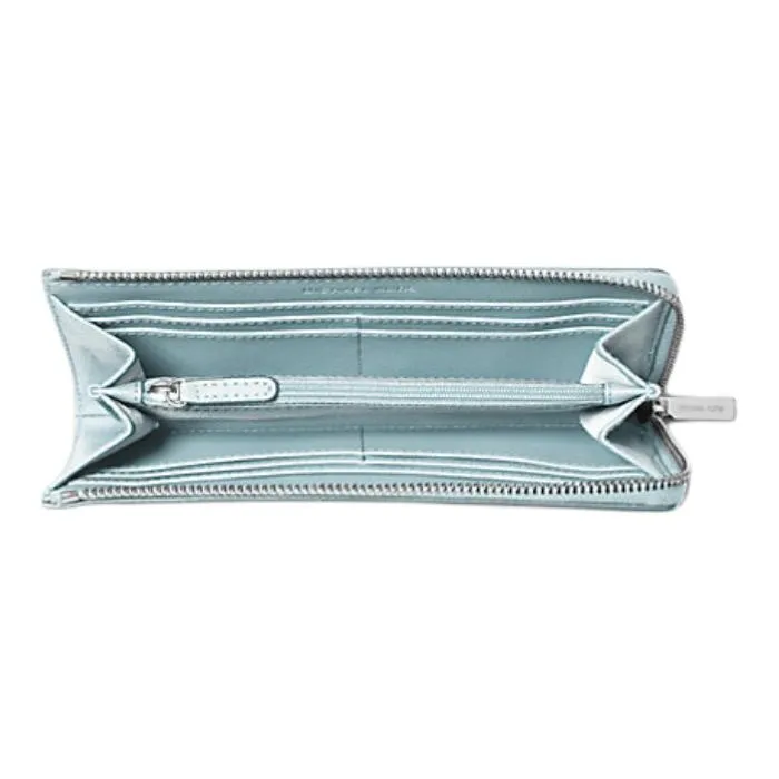 MICHAEL KORS Jet Set Travel Saffiano Leather Wallet Large Size Women's Distant Horizon Blue-1