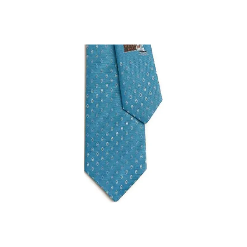 HERMES Mulberry Silk Silk Ties Men's Blue-2