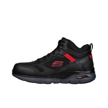 Skechers Work Non-slip Wear-resistant Impact-resistant High-Top Outdoor Shoes Men's Black Red