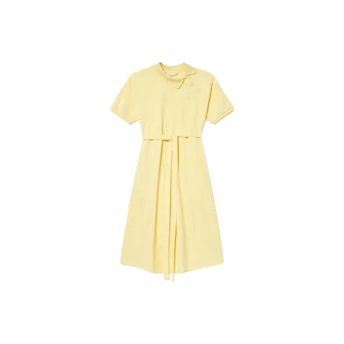 LACOSTE Short-Sleeved Dresses Women's Light Yellow