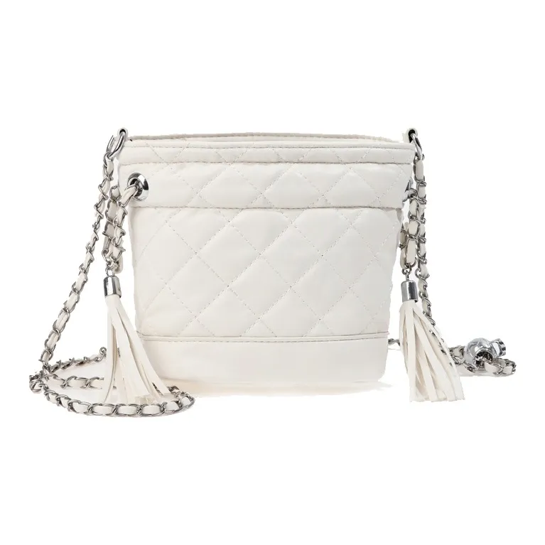 Bywhich PU Crossbody Bags Shoulder Bags Regular Women's Black Silver Ecru-4