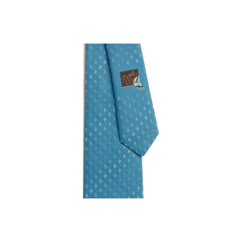 HERMES Mulberry Silk Silk Ties Men's Blue-1