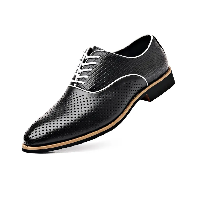 Romon Dress Shoes Men Low Top White/Black-6