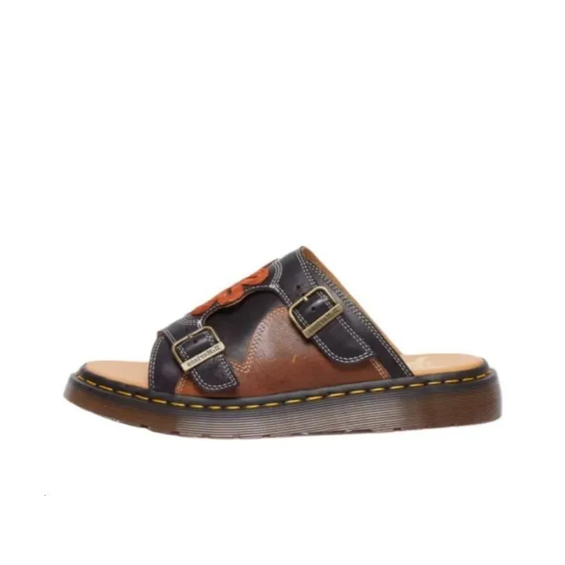 Dr.Martens Slip Resistant Abrasion Resistant Slide Slippers Unisex Brown-0