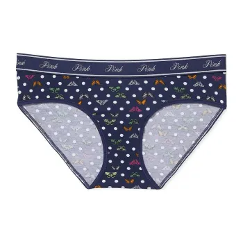 Victoria's Secret PINK LOGO COTTON HIPHUGGER PANTY / MNBDP Underpants Women's 1 Pack Midnight Marine
