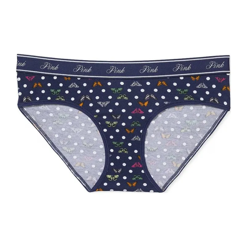 Victoria's Secret PINK LOGO COTTON HIPHUGGER PANTY / MNBDP Underpants Women's 1 Pack Midnight Marine-0