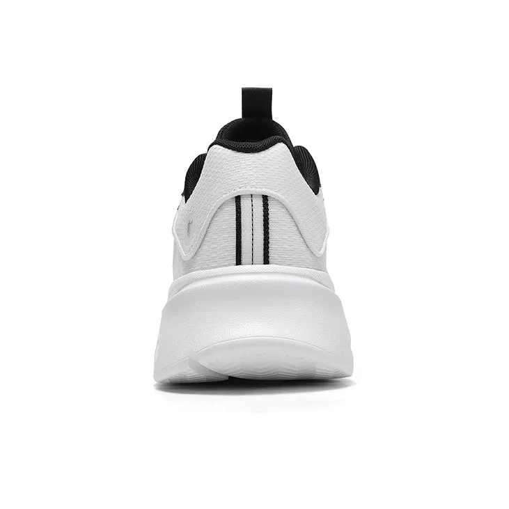 QIAODAN Slip-Resistant Cushioning Low-Top Running Shoes Men's White Black-1