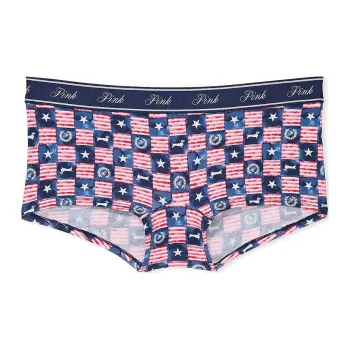 Victoria's Secret PINK LOGO COTTON BOYSHORT PANTY / OWAGP Underpants Women's 1 Pack Multicolor