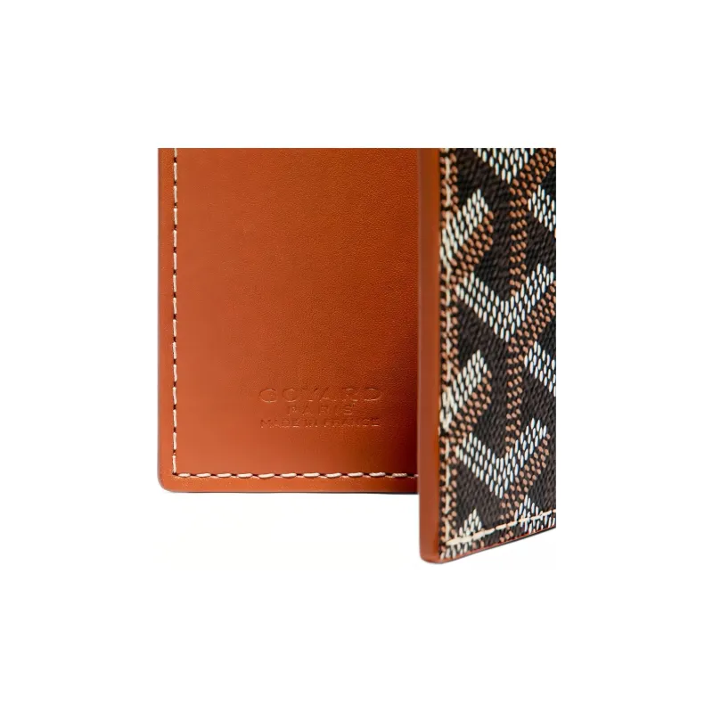 GOYARD SAINT-MARC Canvas Cowhide Card Holder Unisex Brown-2