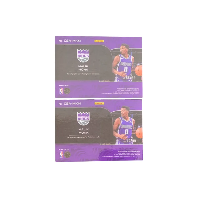 PANINI Malik Monk 2022 23 Spectrum King Signature 16/99+56/99 Player Card Product Access Sports Cards 2 Pcs-1