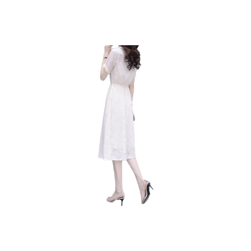 Mapping Short Sleeved Dresses Women's Ecru-1