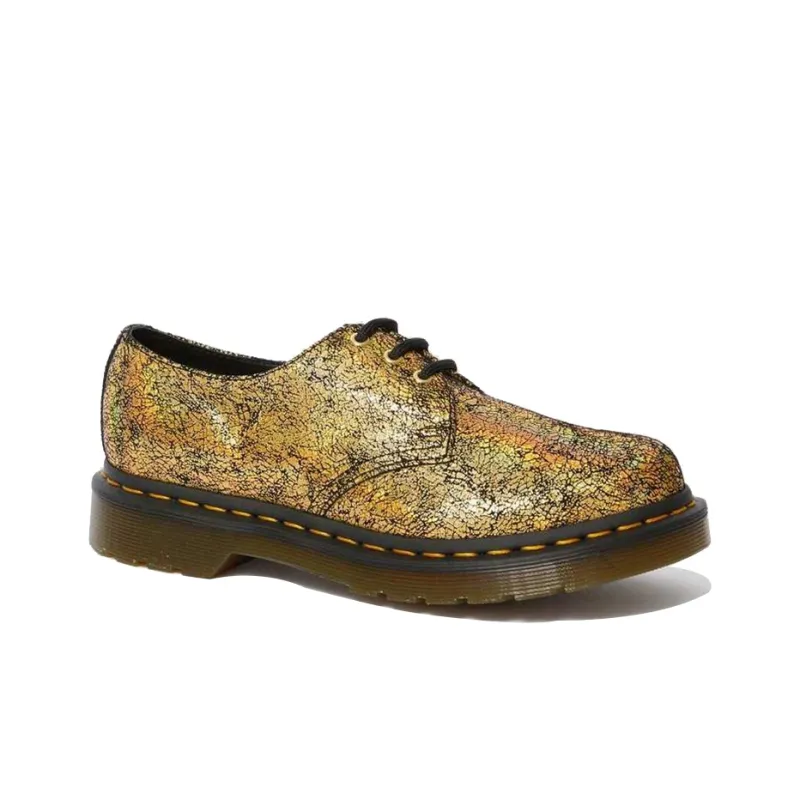 Dr. Martens 1461 Metallic Leather Oxford Shoes 'Iridescent Crackle Gold' Women's-1