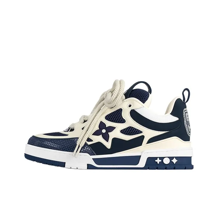 LOUIS VUITTON Skate Low Top Skateboard Shoes Women's Marine Blue-0