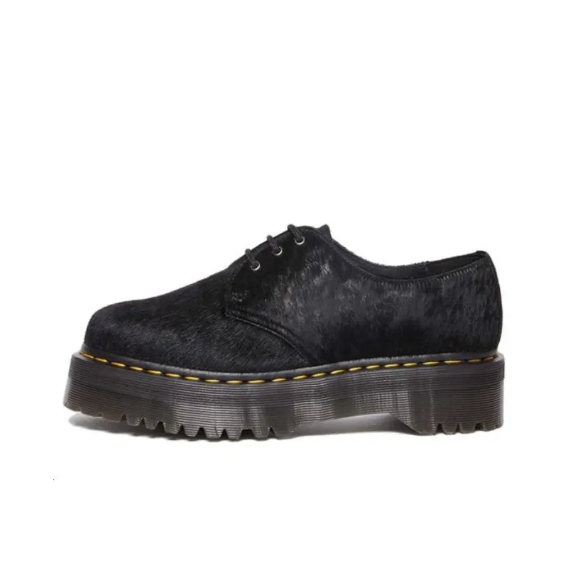 Dr.Martens 1461 Hair On Platform Shoes 'Black Hair On'-0