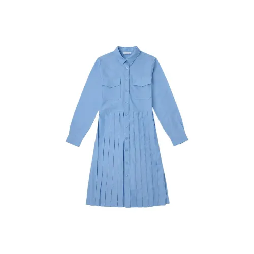 LACOSTE Long-Sleeved Dresses Women's Sky Blue