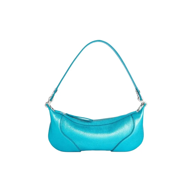 By Far Amira Cow Leather Handbag Shoulder Bag Women's Lake Blue-0