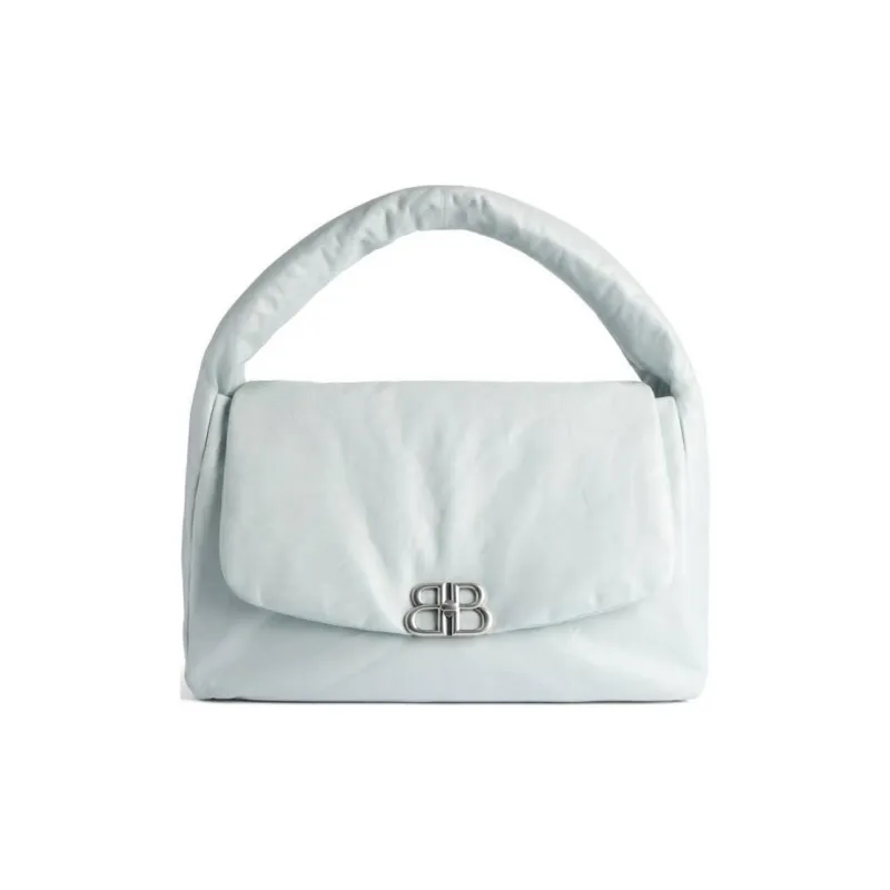 Balenciaga Soft Calfskin Handbag, Shoulder Bag Large Size Women's Light Blue-0