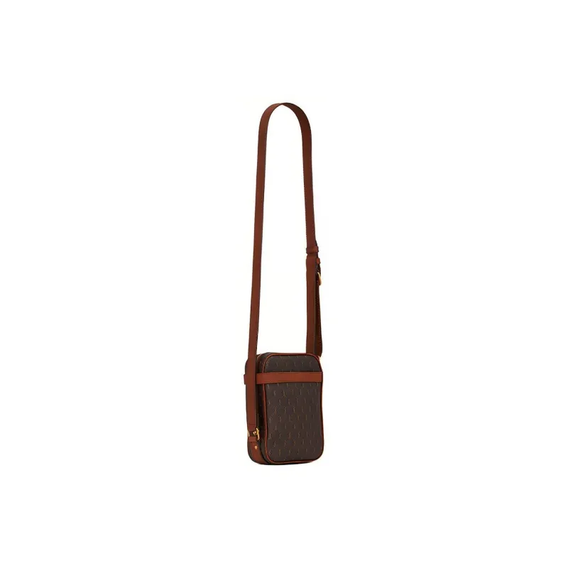 SAINT LAURENT Canvas With Leather Camera Bag Cell Phone Pouch Shoulder Bag Crossbody Bag Men's Chestnut/Earthy Brown-1