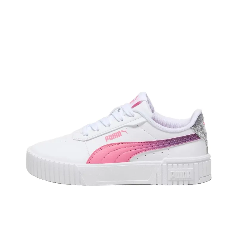 PUMA Carina 2.0 Anti Slip Wear Resistant Low Top Skateboard Shoes Women's White Pink-0