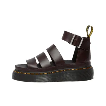 Dr.Martens Clarissa Ii Atlas Quad Leather Platform Sandals 'Oxblood' Women's