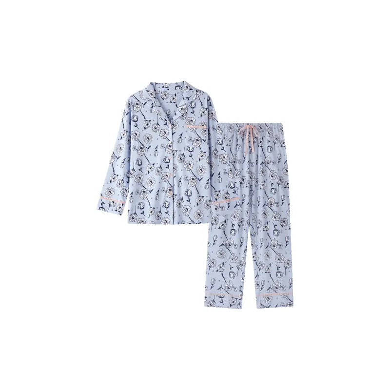 Shuya Pajama Set Women's Light Blue-0