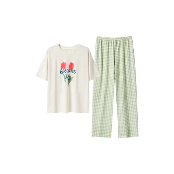 Close fitting Areas Pajama Set Women's Image Color