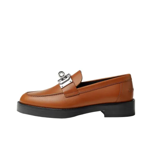HERMES Loafers 4cm Women's Orange