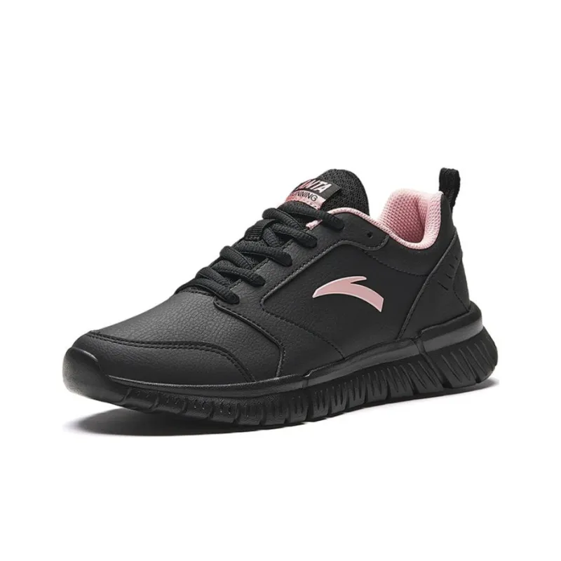 Anta Running Collection Shock Absorbers With Slip Resistant Features Low Top Running Shoes Women's Black Pink-1