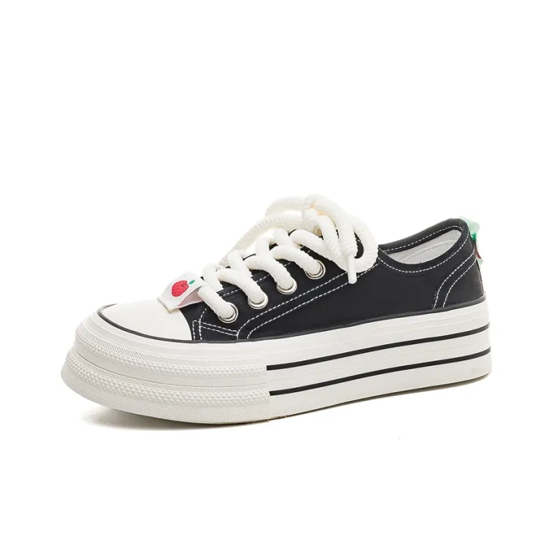 Warrior Height Increasing Slip Resistant Low Top Canvas Shoes Women's Black-2