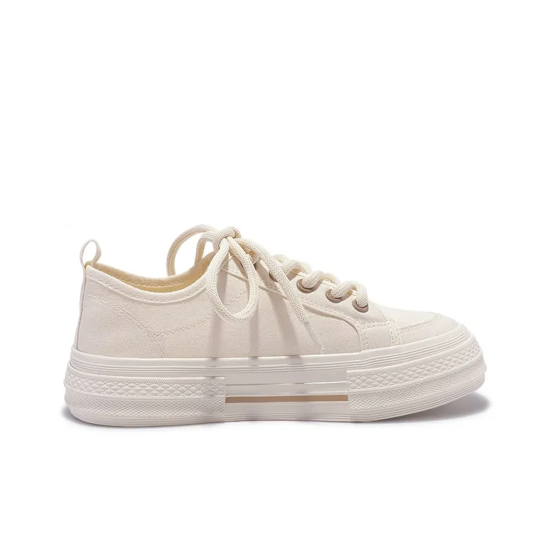 Shen Linsen Anti Slip Wear Resistant Low Top Canvas Shoes Women's Beige-1