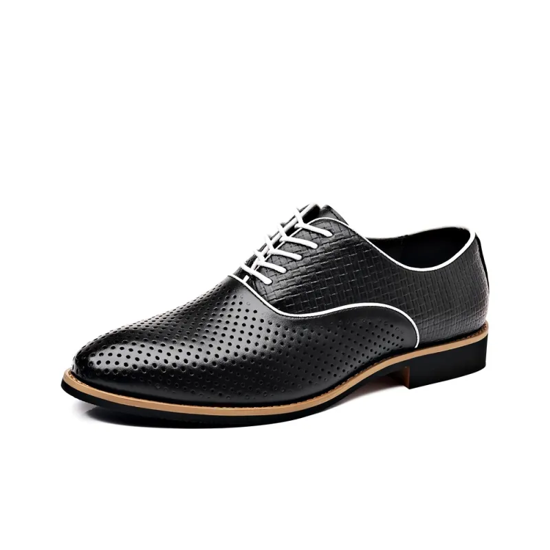 Romon Dress Shoes Men Low Top White/Black-7