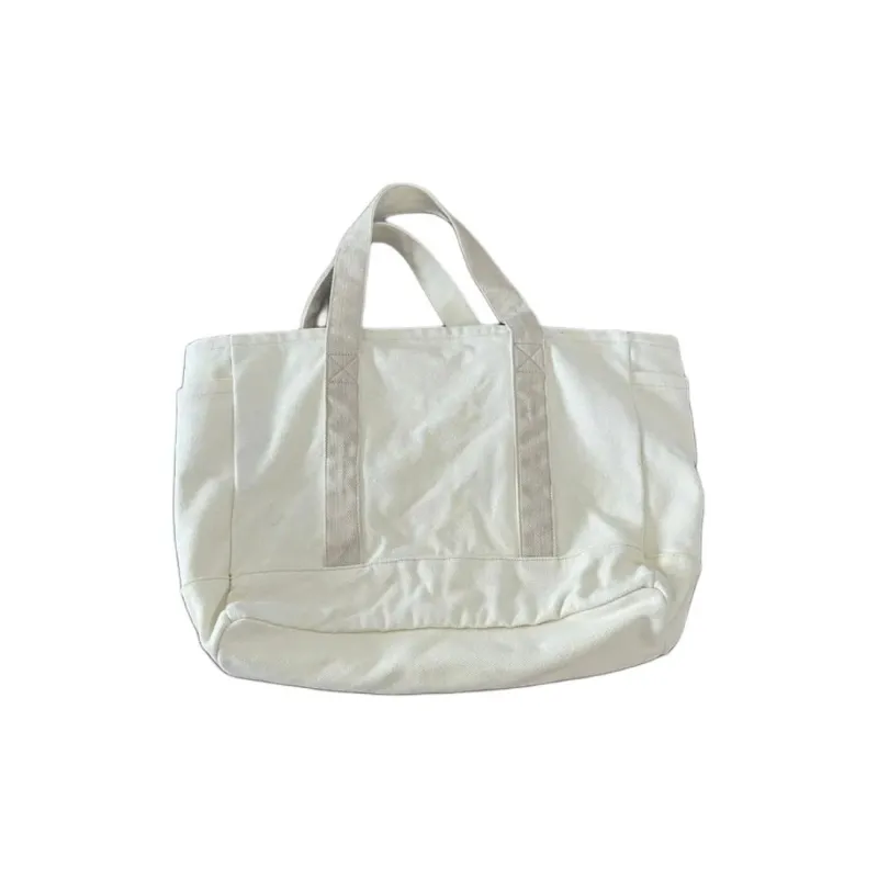 Stussy CDG Collaboration Canvas Tote Bag, Shopping Bag, Canvas Bag, One Shoulder Handbag Regular Unisex White-4