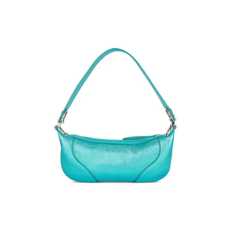 By Far Amira Cow Leather Handbag Shoulder Bag Women's Lake Blue-3