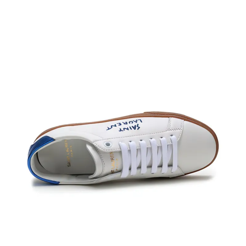 SAINT LAURENT Low Top Stylish Skateboarding Shoes Women's White Red-2