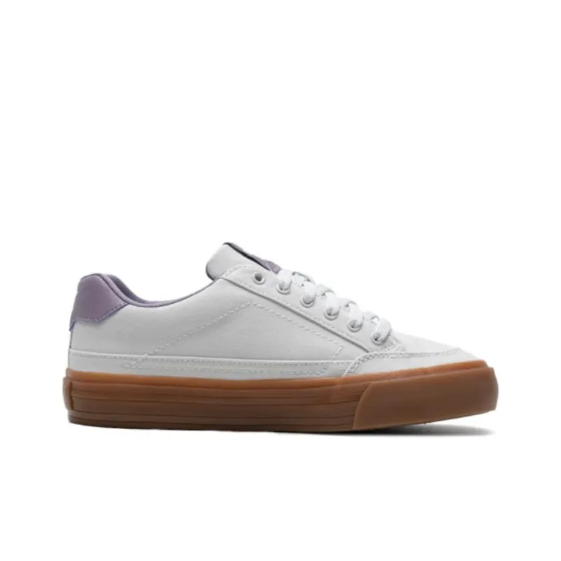 PUMA Court Classic Vulc Coverage Wear-Resistant Lightweight Low-Top Skateboard Shoes Women's White Purple-1