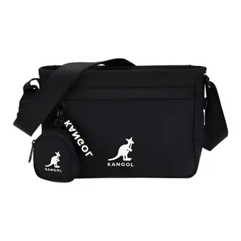 KANGOL Nylon Crossbody Bag, Shoulder Bag Unisex Black