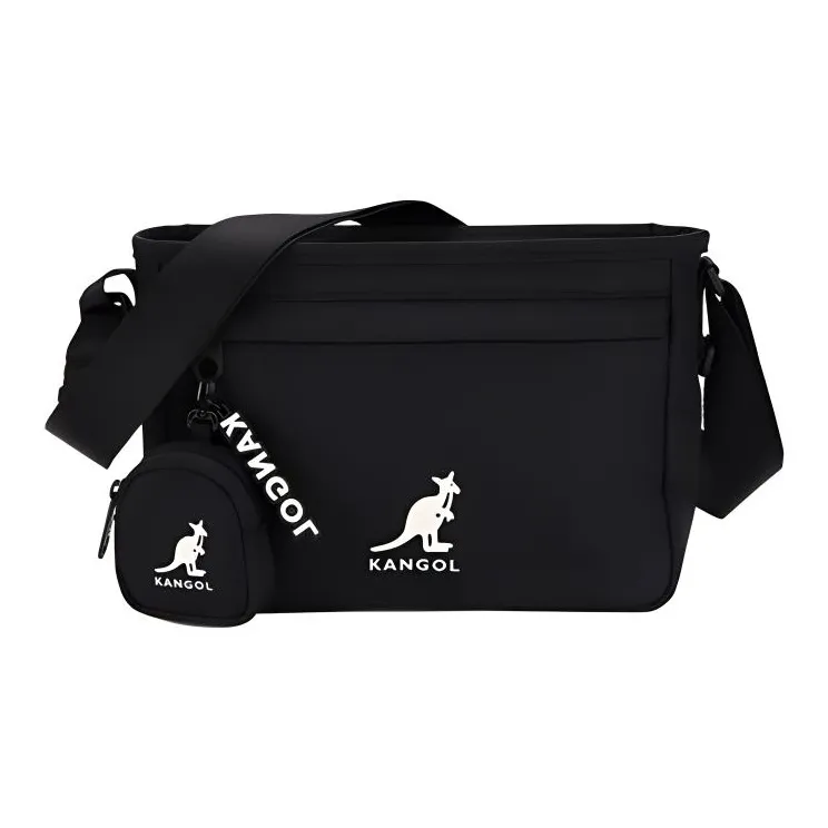 KANGOL Nylon Crossbody Bag, Shoulder Bag Unisex Black-0
