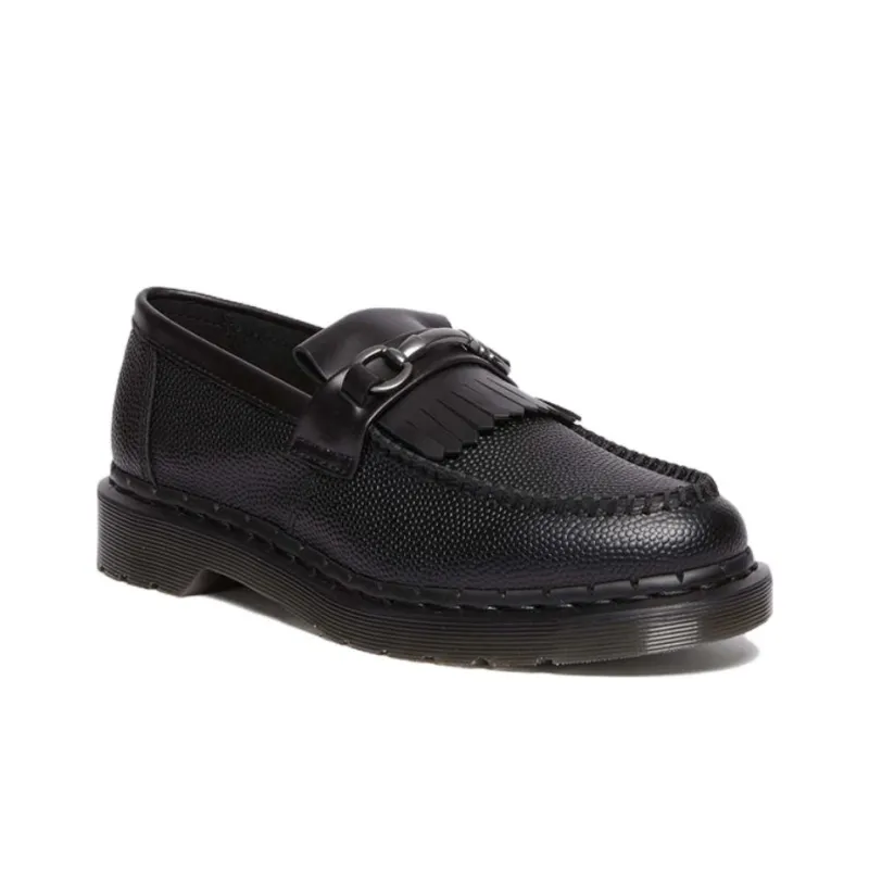 Dr. Martens Adrian Snaffle Pebble Grain Leather Kiltie Loafer Black-1