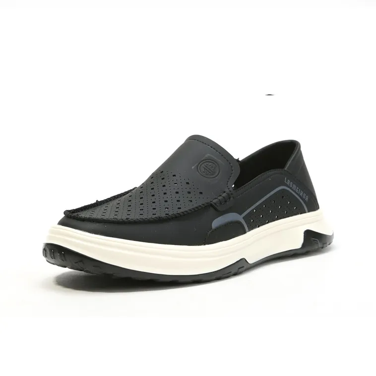 Old Meihua Men's Casual Shoes Men Low Top Black/Khaki-1