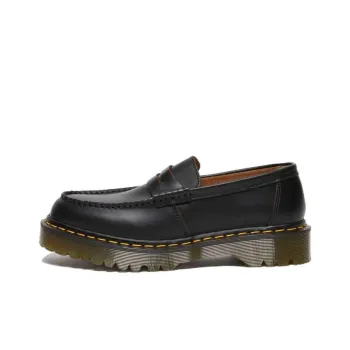 Dr.Martens Penton Bex Yellow Stitch Quilon Leather Loafers 'Black'