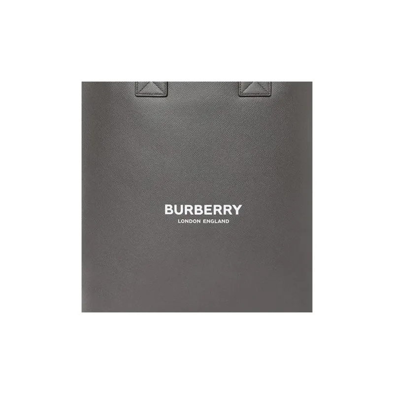 Burberry Artie Series Leather Tote Bag Shopping Bag Handbag Unisex Gray-3