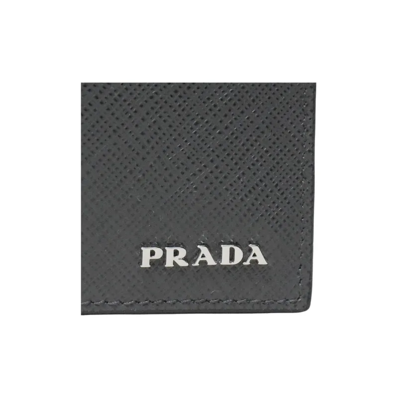 PRADA Cow Leather Wallet Men's Gray & Yellow-5