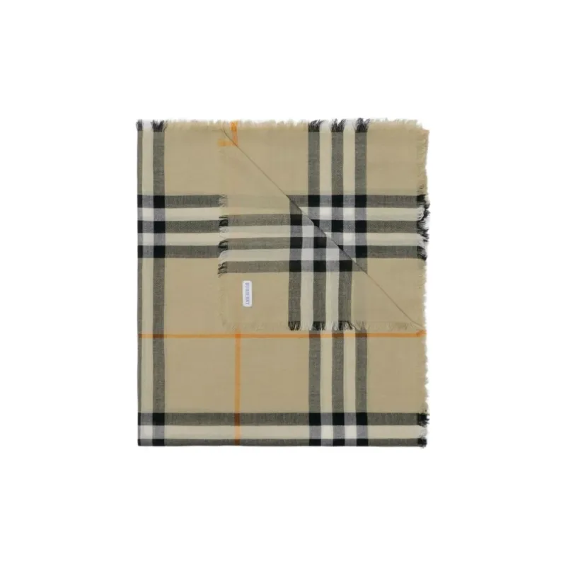Burberry Check Printed Fringed Scarf-2