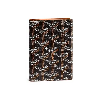 GOYARD SAINT-MARC Canvas Cowhide Card Holder Unisex Brown