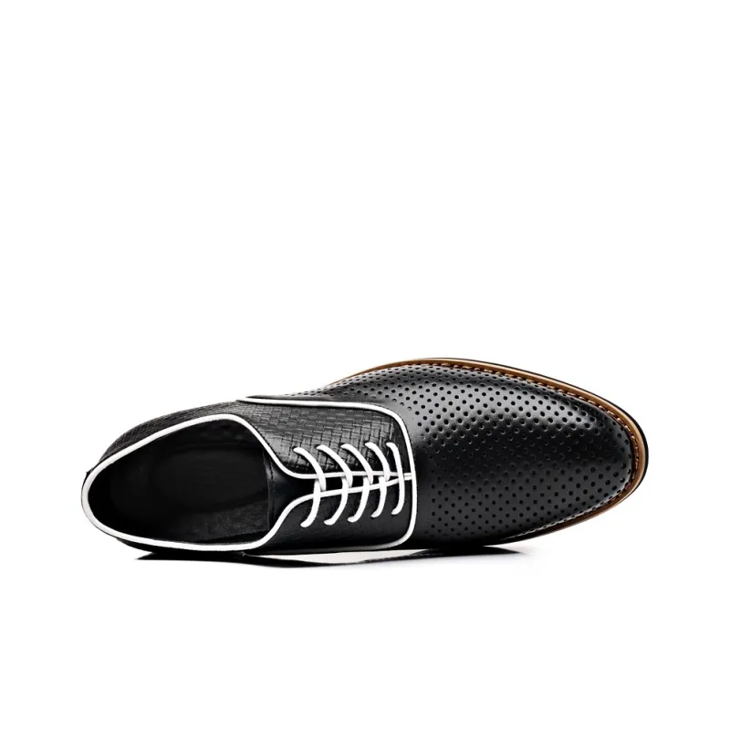Romon Dress Shoes Men Low Top White/Black-8