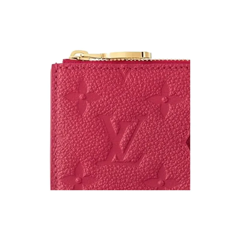 LOUIS VUITTON Romy Leather Card Holder Women's Red-3