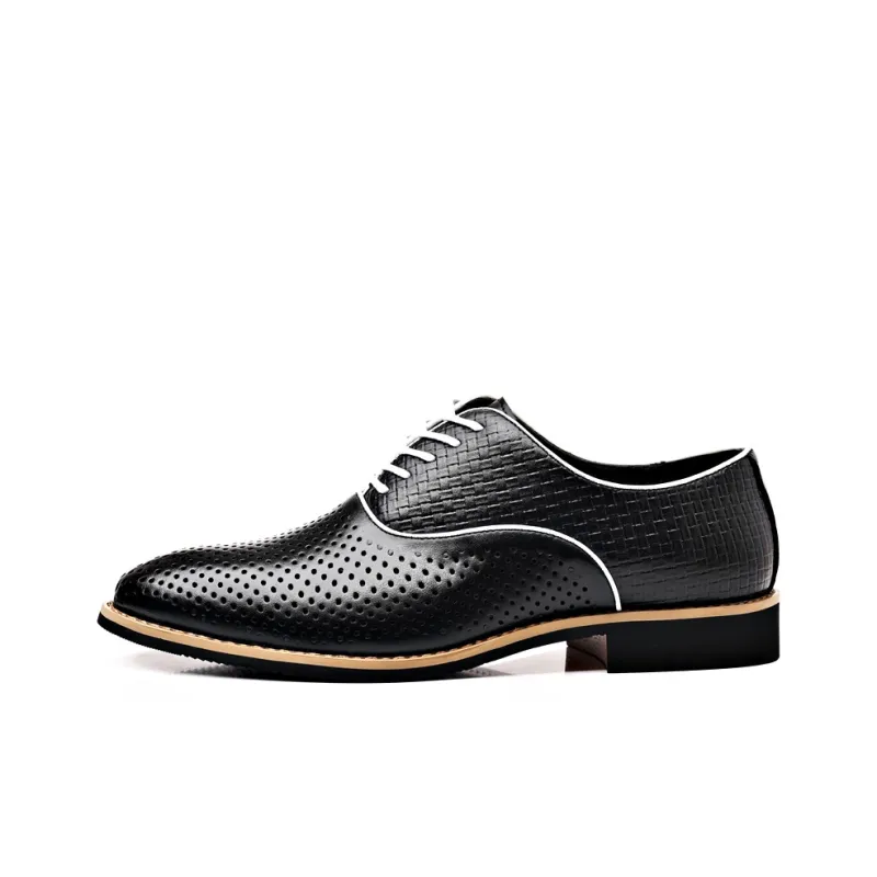 Romon Dress Shoes Men Low Top White/Black-5